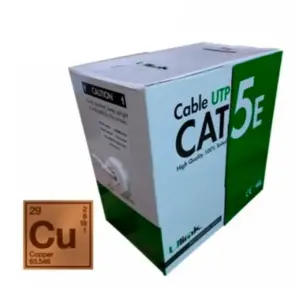 Cable de red Cat5e, 100% cobre, 24 AWG, 4x2x0,45mm, caja de 305 mts
