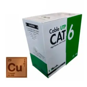 Cable de red Cat6, 24 AWG, 100% cobre, 4x2x0,52, caja de 305 mts