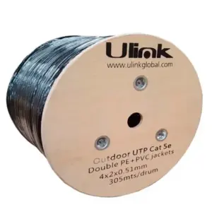 Cable de red exterior Cat5e, 24 AWG, 100% cobre